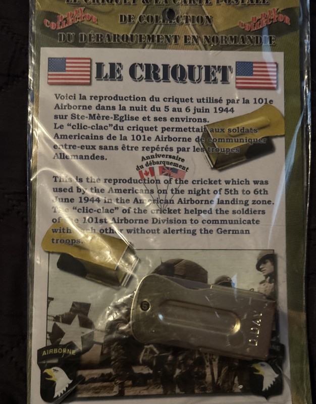 U.S. WWII D-Day NORMANDY LANDING Paratrooper SIGNALING CRICKET CLICKER Criquet