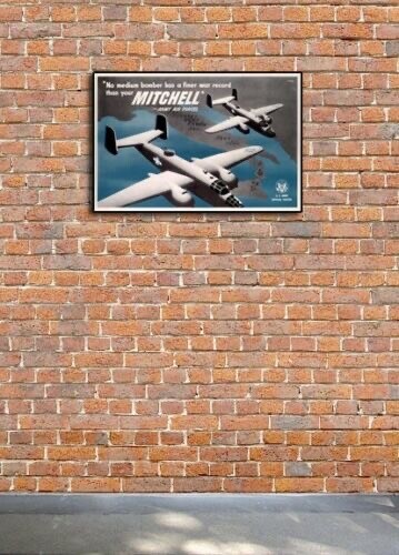 1943 B-25 Mitchell Bomber Vintage Style WW2 Poster - 24x36 gallery