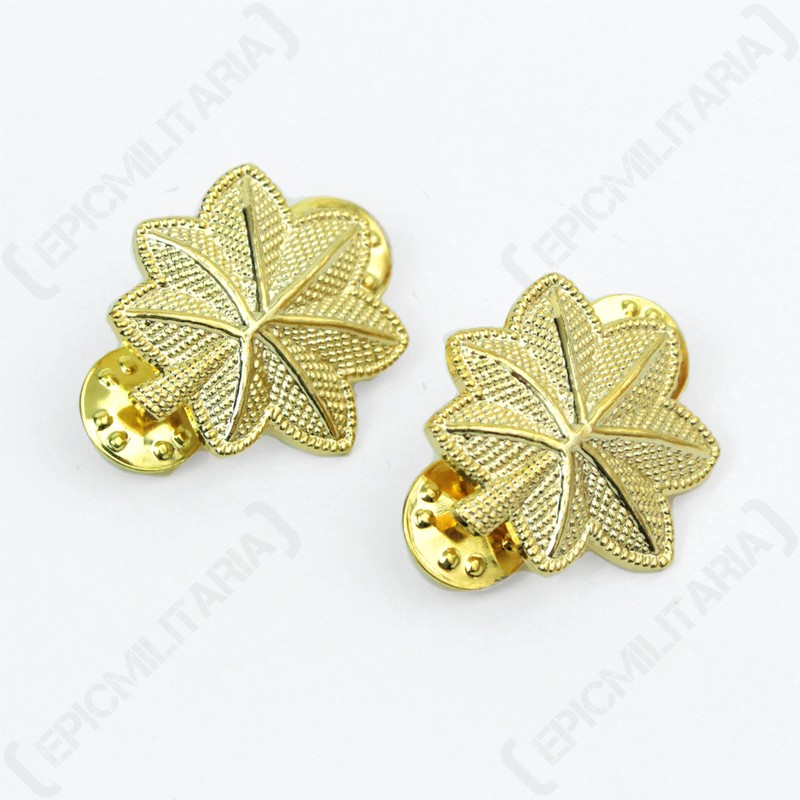 CNM US Army MAJOR OFFICER Rank Insignia Gold Badges American Military Oak Leaves