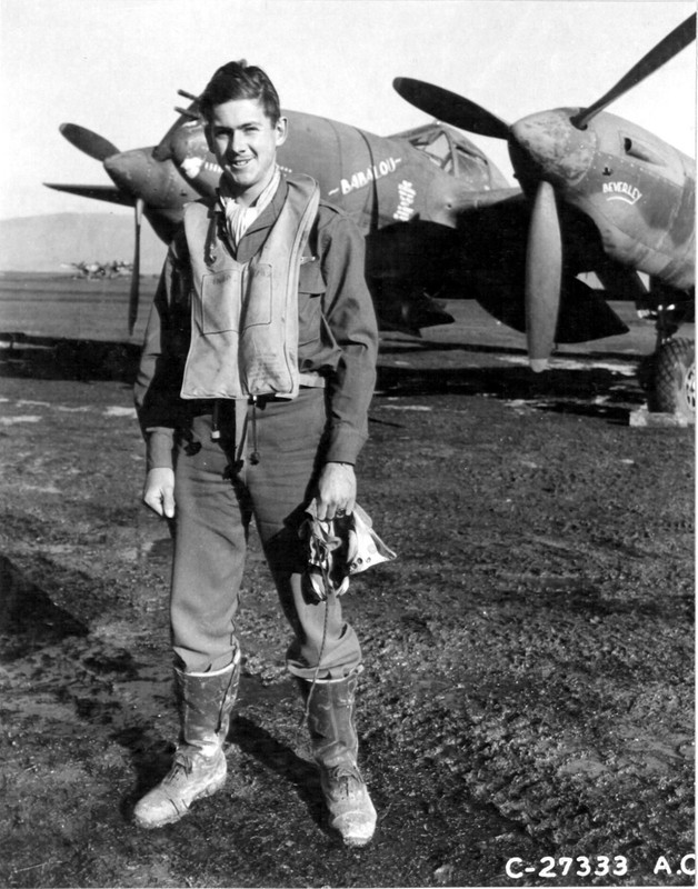 WW2 WWII Photo USAAF P-38 Lightning Fighter Pilot 14th FG World War Two / 5371