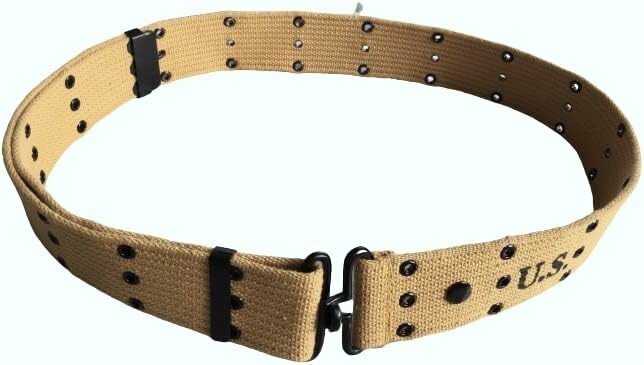 Authentic WW2 US Army M1943 Khaki Cotton Belt Webbing with WWII First Aid Pouch gallery