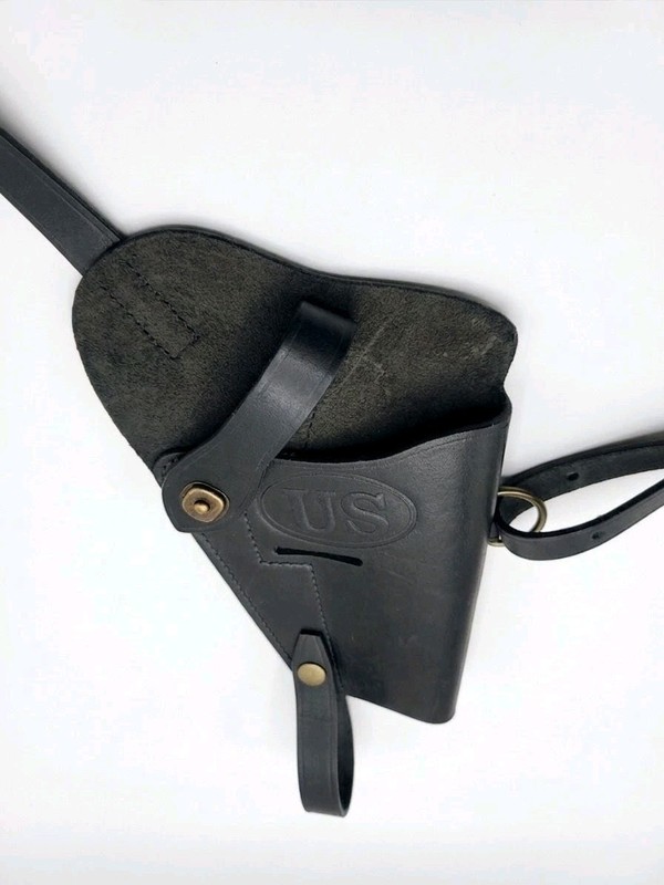 US WW2 M3 Leather Shoulder Tanker Holster for Colt M1911 .45 ACP Pistol Replica gallery