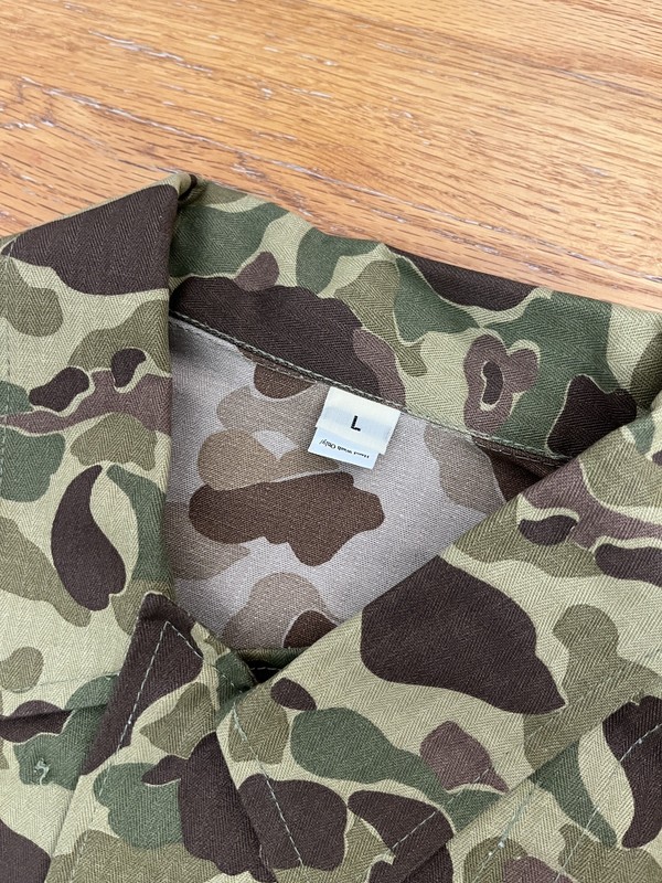 WWII WW2 US ARMY 44R Jacket Men Large Brown Frog Skin Camo HBT Duck USMC gallery