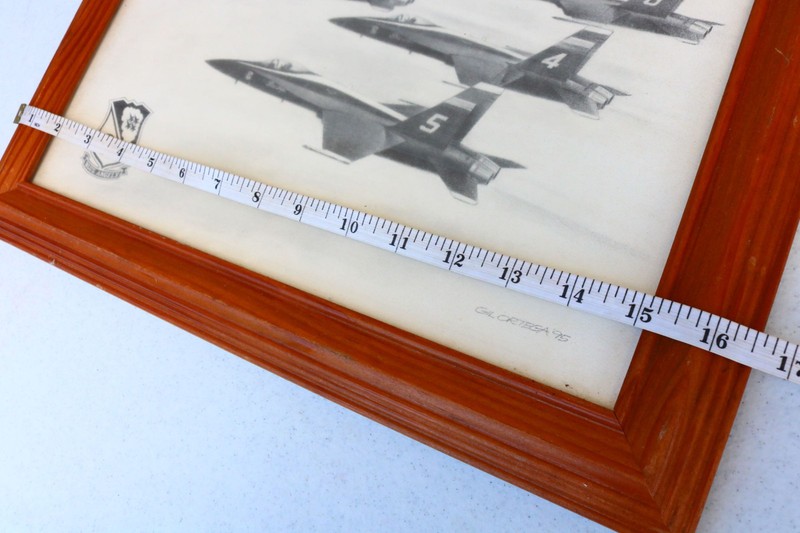 GIL ORTEGA PRINT SIGNED Blue Angels Military Aircraft Framed Matte Fighter HB gallery
