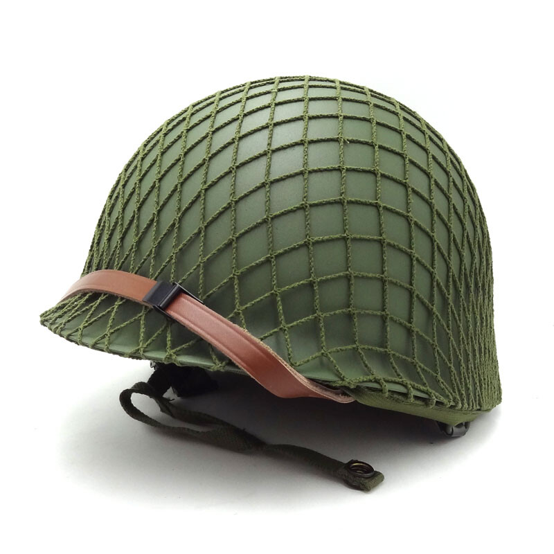 WWII WW2 US Army M1 Milirary Steel Helmet Green Seam America Helmet With Cover