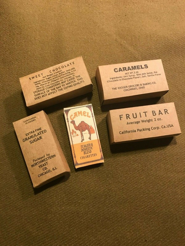 WWII US Army USMC K-Ration Box set with Camel box*