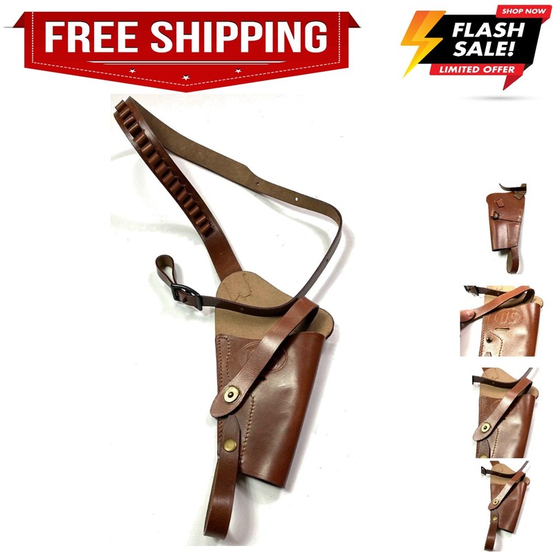 WWII .38 Pistol M3 Victory Revolver Tanker Shoulder Holster with Shell Loops…