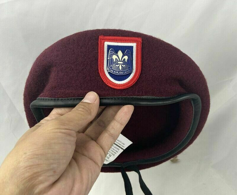 US ARMY 82ND AIRBORNE DIVISION BERET SPECIAL FORCES GROUP RED WOOL HAT 7-1/4 gallery