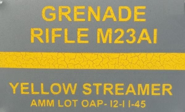 U.S. WWII M23A1 Rifle Smoke Grenade Stencil, Stencil 039 gallery