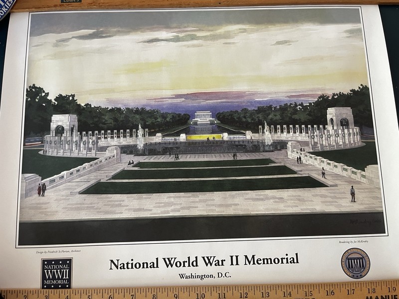 World War II National Memorial Poster 16x20 w Original Shipping Tube NEW gallery