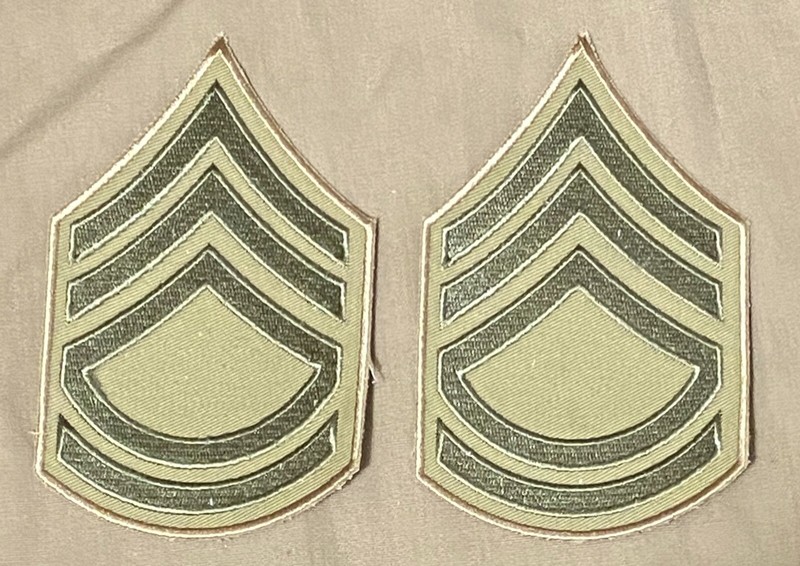 US Army WWII Summer Sergeant First Class Chevrons, New Reproduction, 1 Pair