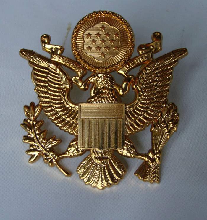 WWII US Army Officer Cap Eagle Badge Insignia-US111