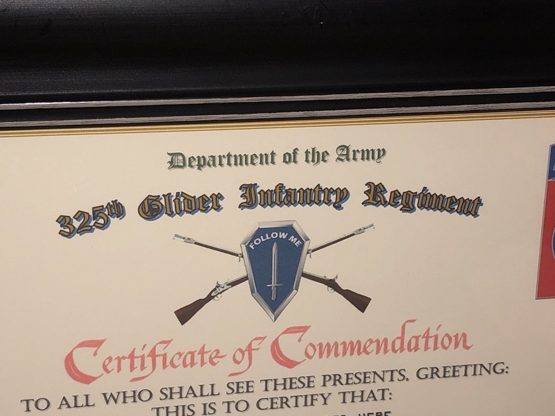 325TH GLIDER INFANTRY REGIMENT / COMMEMORATIVE - CERTIFICATE OF COMMENDATION gallery
