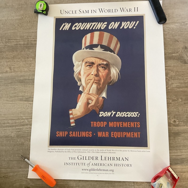 I’m Counting on You! Uncle Sam 2013 Instit. Of American History Poster 22 x 30