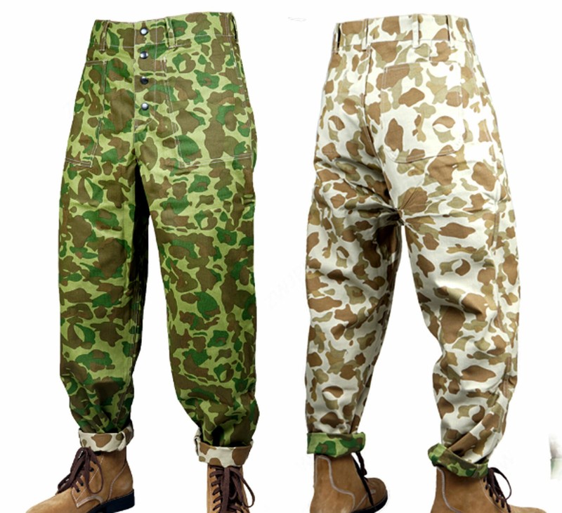 WWII US USMC HBT Trousers Pants Duck Hunter Camouflage Size 30R