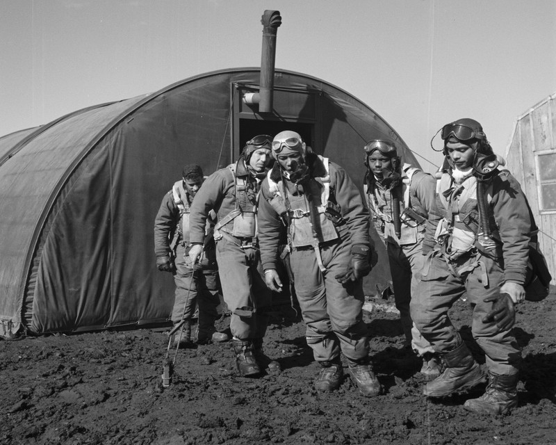 Tuskegee Airmen Parachute Room Ramitelli Italy 1945 8×10 World War II WW2 Photo