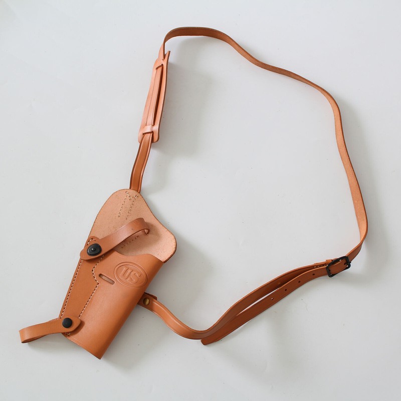 US WW2 M3 COLT 1911 .45 TANKER BROWN LEATHER SHOULDER POUCH CASE gallery