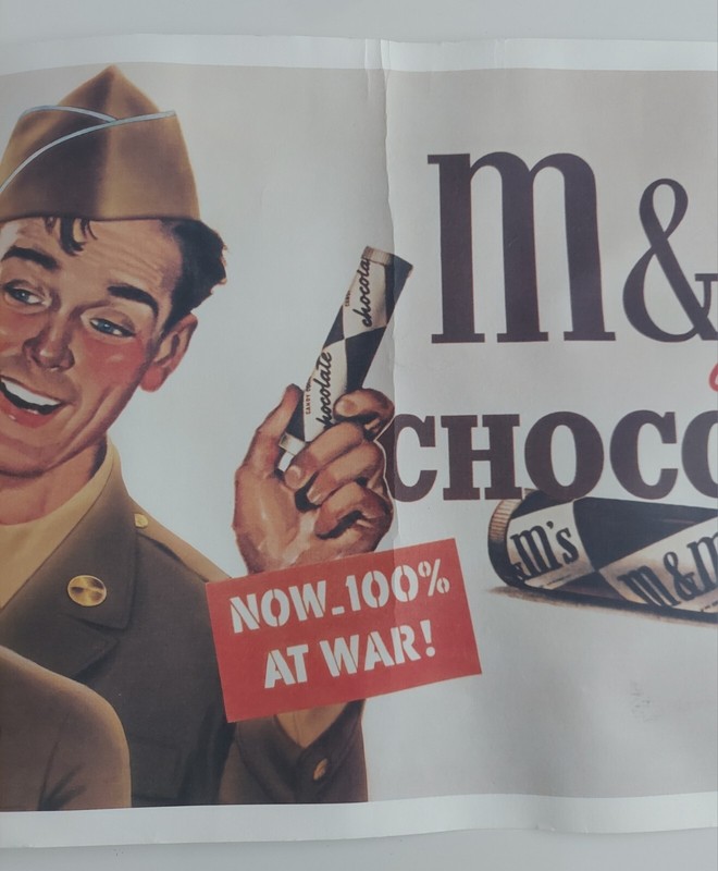 M&M's/ Mars 1942 Advertisemen Poster Reproduction Reprint 1987 World War II Used gallery