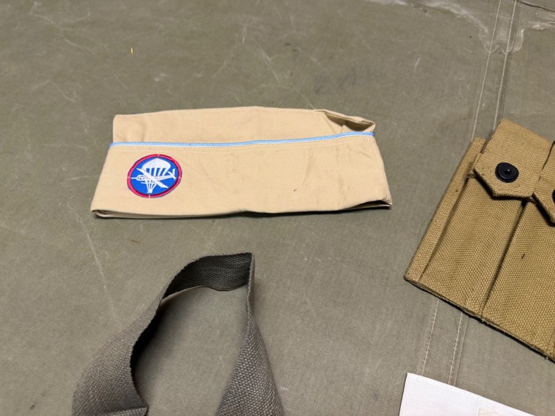 WWII US 101ST AIRBORNE PARATROOPER THOMPSON AMMO, POUCH, INSIGNIA LOT gallery