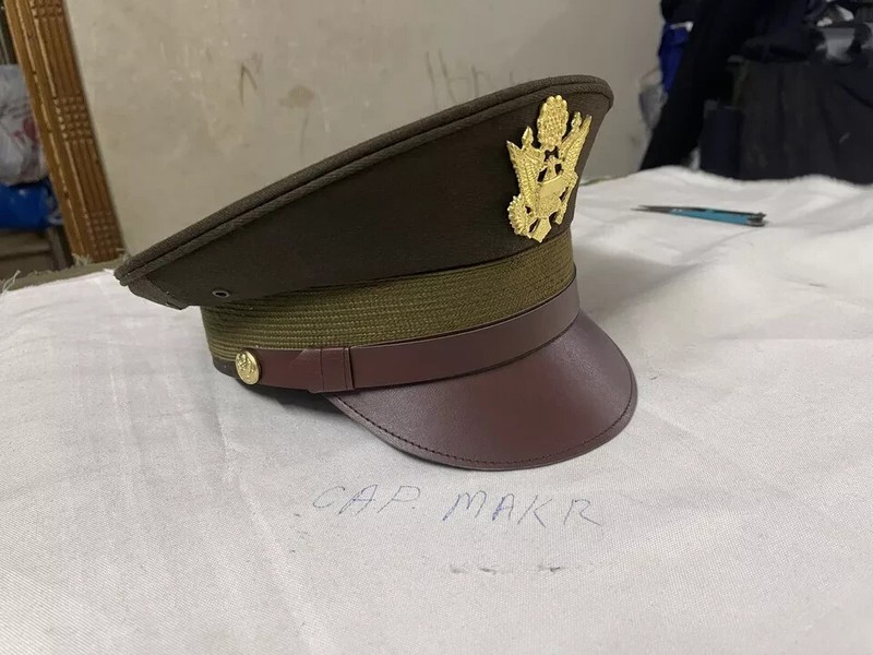 U.S. WWII Officer Visor Crusher Cap: Winter (OD Green)- All Size gallery