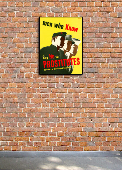 “Say No to Prostitutes” 1940 Vintage Style WW2 War Health Poster - 18x24 gallery