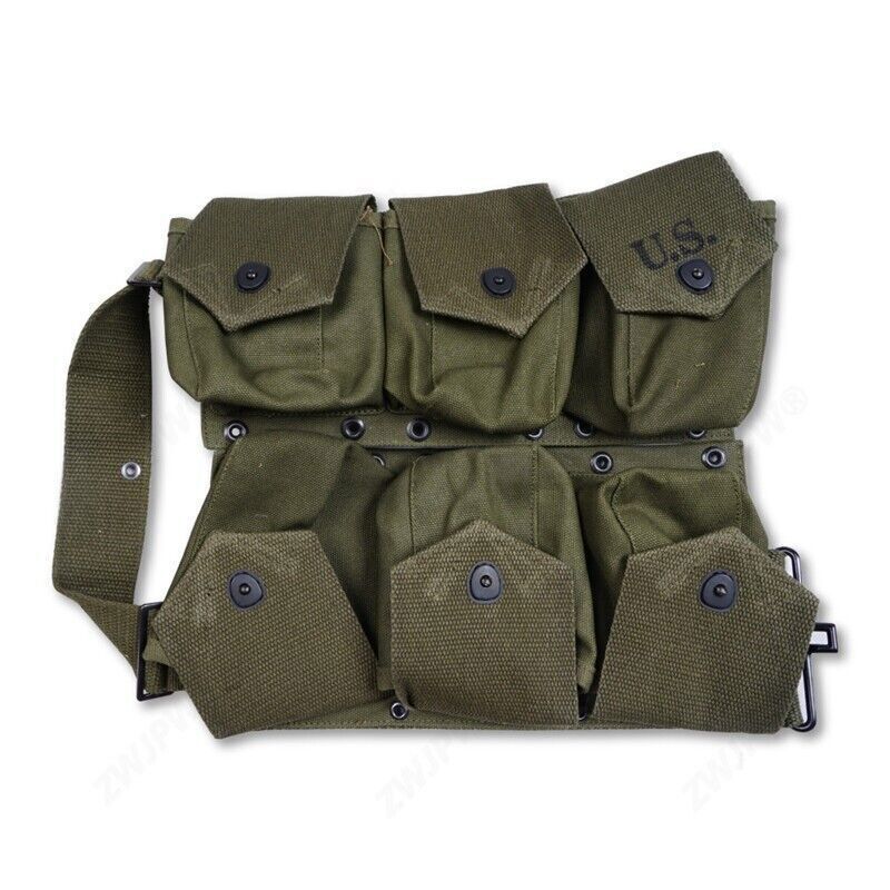 Replica World War II US Army B.A.R. 6 Bags Green Army Money Belt Button Closure gallery