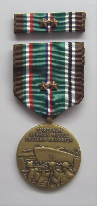 WW II European African Campaign Medal with Ribbon 2 BATTLE STARS