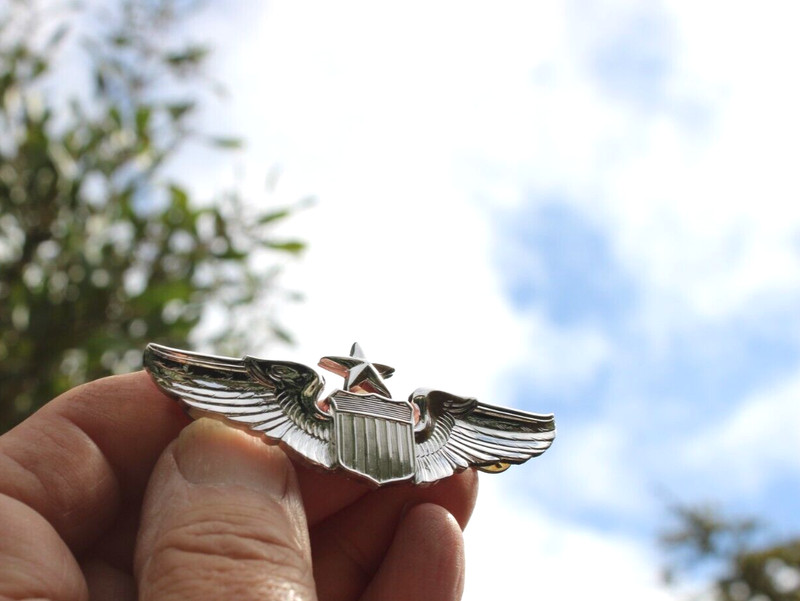 Silver Tone US Air Force USAF Senior Pilot Badge Pin 3.0'' gallery