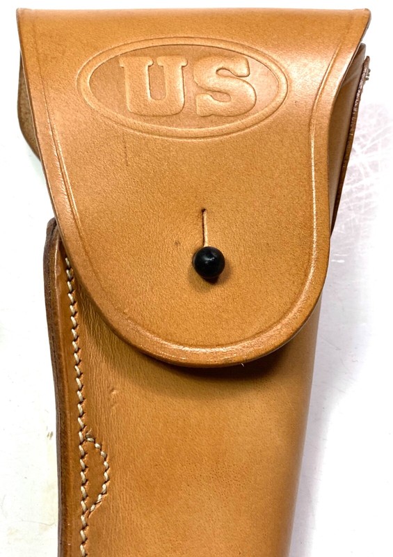 WWII US ARMY INFANTRY M1942 M1911 M1911A1 .45 PISTOL HOLSTER-RAW LEATHER gallery