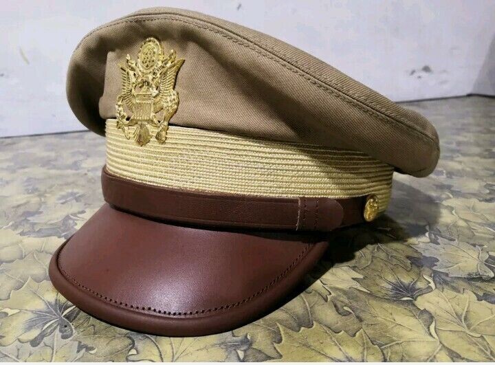 WW2 USAAF US ARMY OFFICERS UNIFORM VISOR HAT CRUSHER STYLE CAP