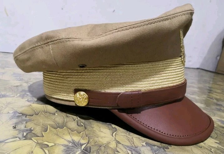 WW2 USAAF US ARMY OFFICERS UNIFORM VISOR HAT CRUSHER STYLE CAP all size gallery