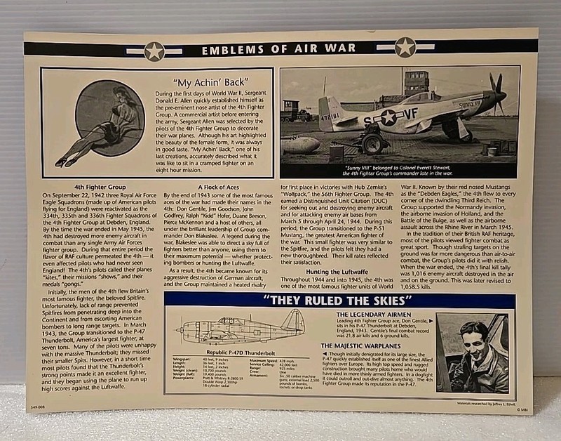 WWII Emblems Of Air War Patch 4th Fighter Group "The Debden Eagles" gallery