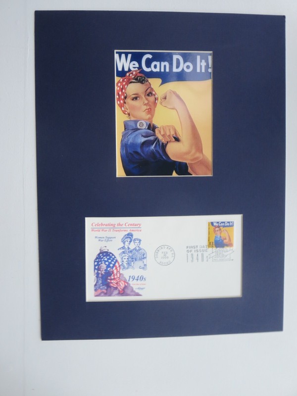 Rosie the Riveter helps win WWII and the First Day Cover of her own stamp