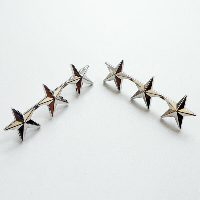 US Army Navy Air Force 3 Star Rank insignia Badge Pin Collar Badge