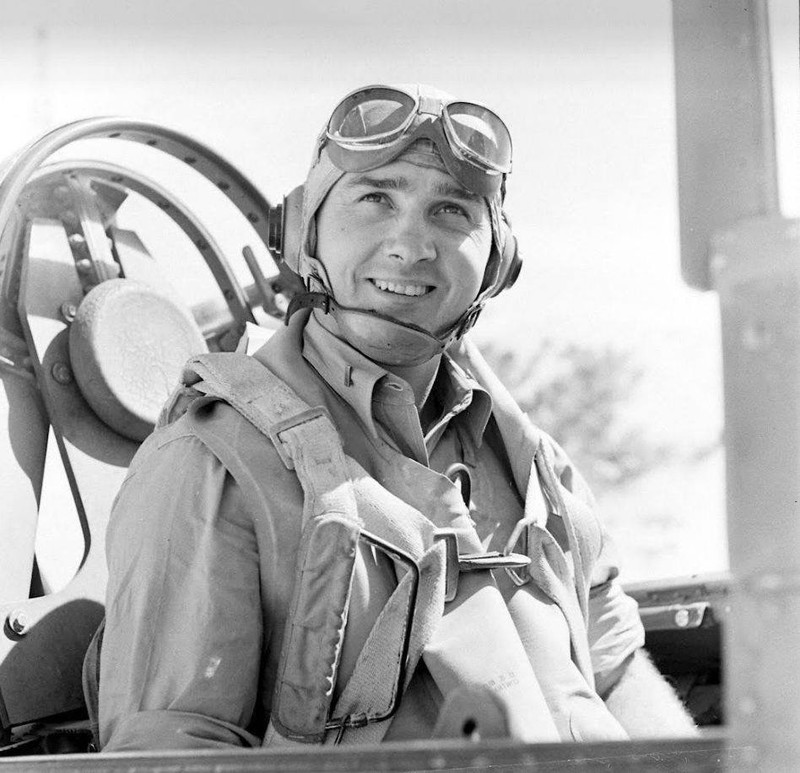 WW2 Photo WWII US Navy Dauntless SBD Pilot Midway 1942 World War Two / 5313