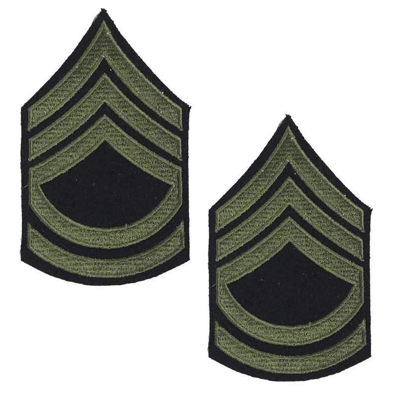 Technical Sergeant Stripes Olive - WW2 Repro American Rank Patch Badge Army SGT