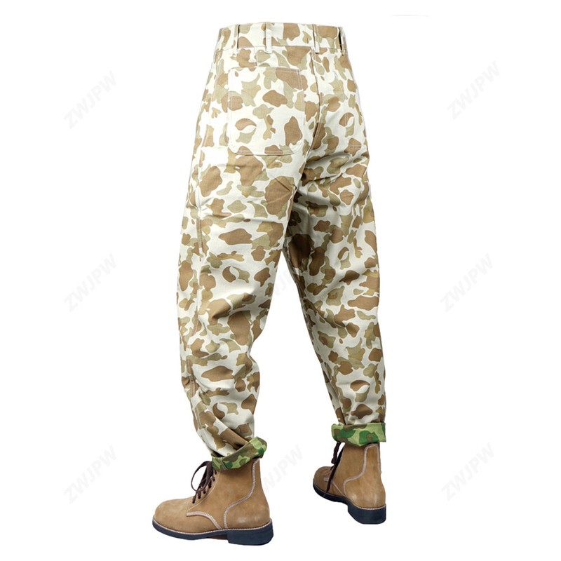 WWII US ARMY SOLIDER USMC PACIFIC CAMO COTTON REVERSIBLE Trousers Pants Size 32 gallery