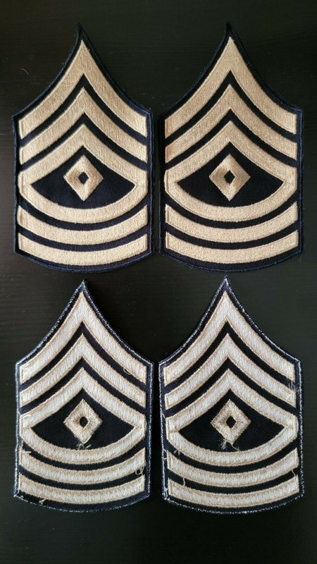 Reproduction WW2 US Army Chevrons First Sergeant 1 Grade Rank Patch Pair gallery