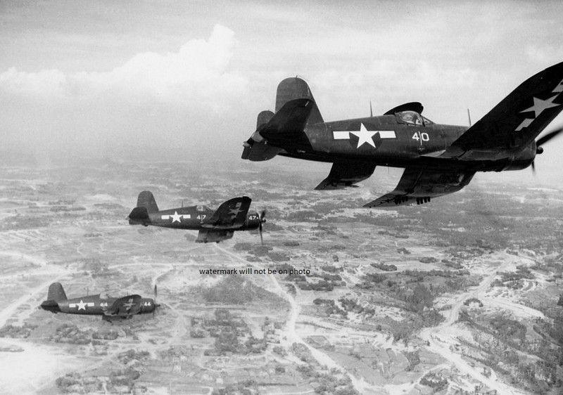 Marine Corsairs Death Rattlers on a rocket strike 13″x 19″ WWII Photo Poster 241