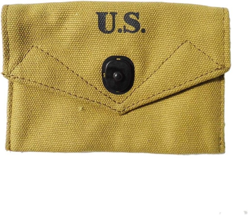 Authentic WW2 US Army M1943 Khaki Cotton Belt Webbing with WWII First Aid Pouch gallery