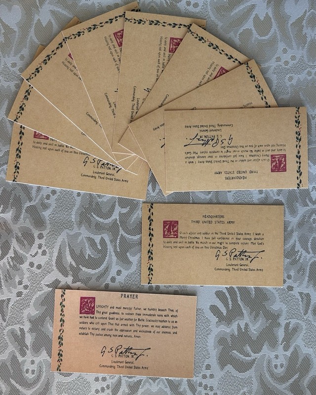 10 Gen. George Patton Mini 1944 Reproduction Christmas Prayer Cards gallery