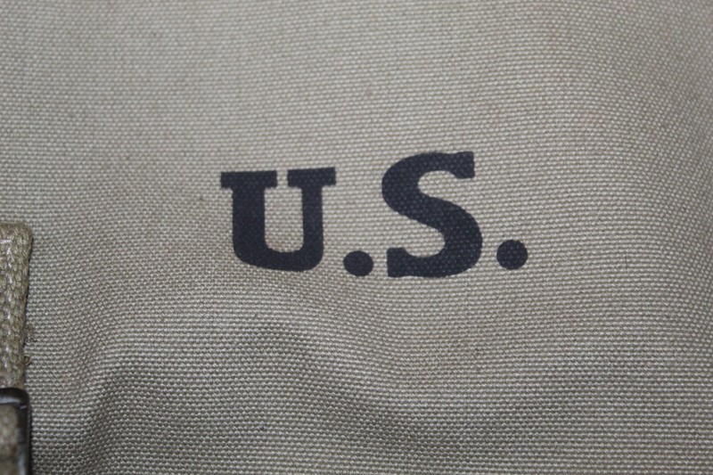 Repro WW2 U.S. Army Canvas Musette Bag, U.S. Marked & 1943 Dated, VG gallery