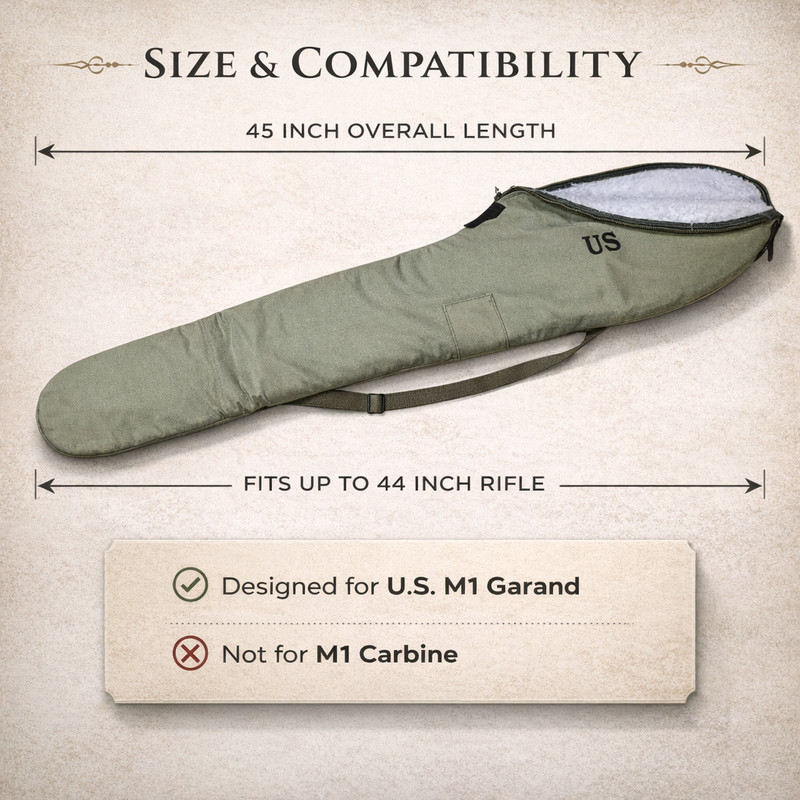 Warcraft Exports U.S. WWII Fleece Lined M1 Garand Case - Marked U.S gallery