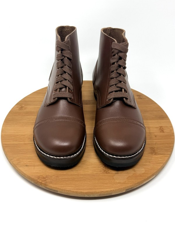 NEW SMW Reproduction WWII Model I Type II Russet Low Boots w rubber soles US 7 D gallery