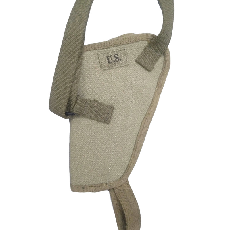 U.S. WWII M3 Colt M1911 .45 Tanker Shoulder Canvas Holster - OD Green gallery