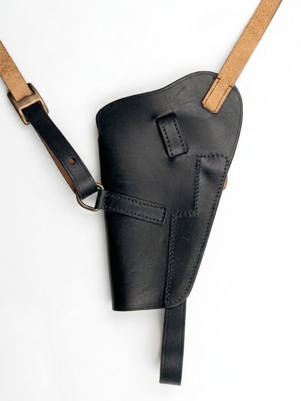 US WW2 M3 Leather Shoulder Tanker Holster for Colt M1911 .45 ACP Pistol Replica gallery