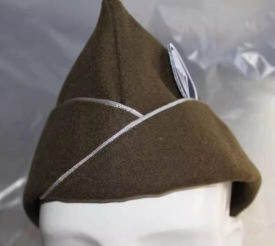 WWII WW2 US ARMY INFANTRY WOOL GARRISON CAP HAT XL & blue INSIGNIA
