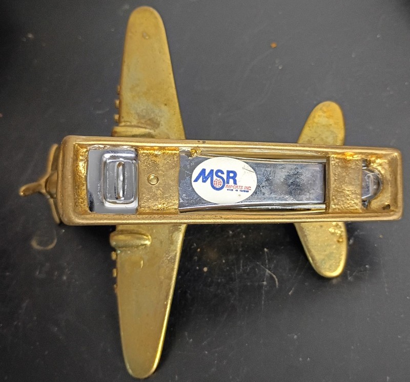 Vintage P-40 Flying Tigers Jet WW2 Fighter Airplane Desk Novelty Brass Stapler gallery