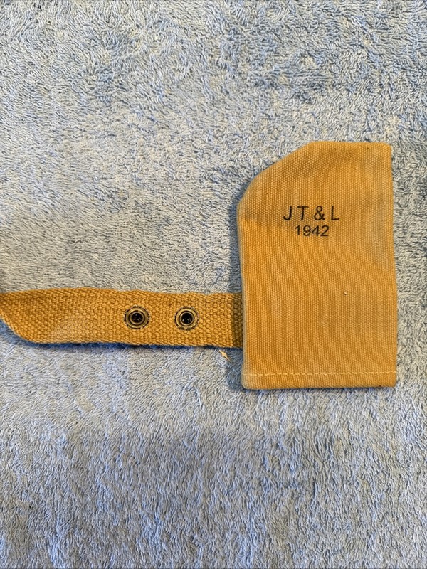 M1 Garand, M1 Carbine, 1903 Springfield Canvas Muzzle Cover KhakMarked JT&L 1942 gallery