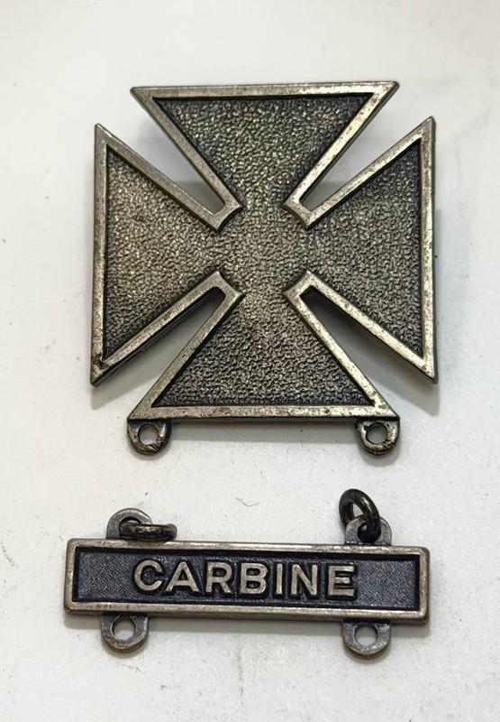 WWII Carbine Iron Cross Badge USA Army Marksmanship Shooting Medal (#2)